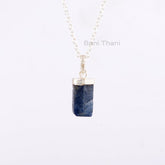 Raw Blue Sapphire Necklace - Sterling Silver - Gemstone Pendant Necklace - Multi Stone Jewelry - Gift For Graduate - Jewelry For Inspiration